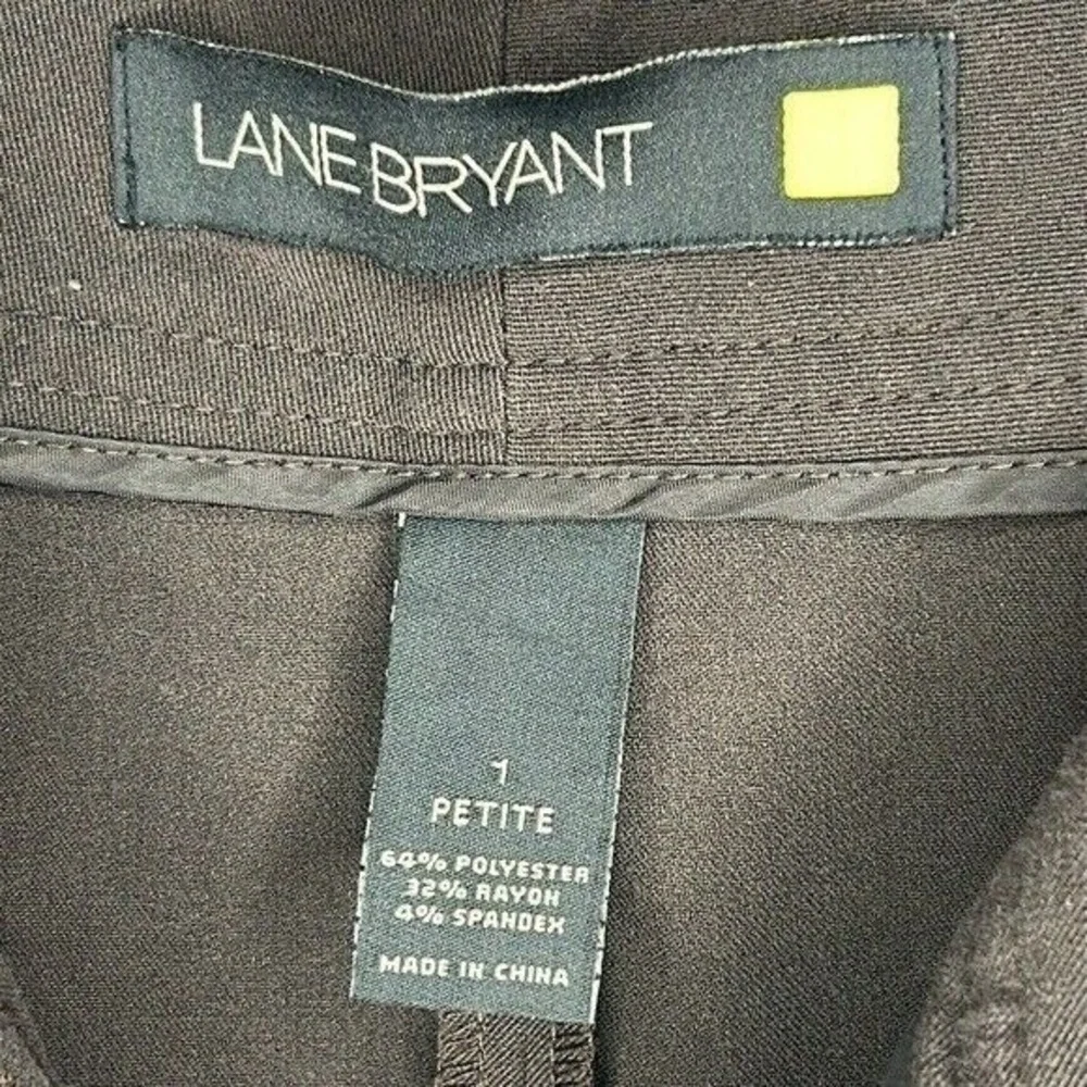 Lane Bryant Petite 1 Large Brown Wide Leg Dress Pants Trousers Neutral Office - Picture 4 of 8